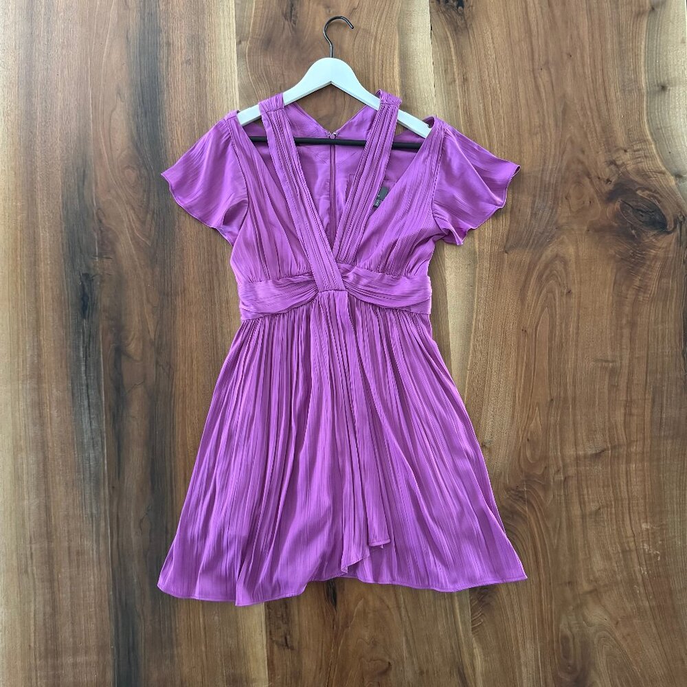 Anthro pink satin mini dress